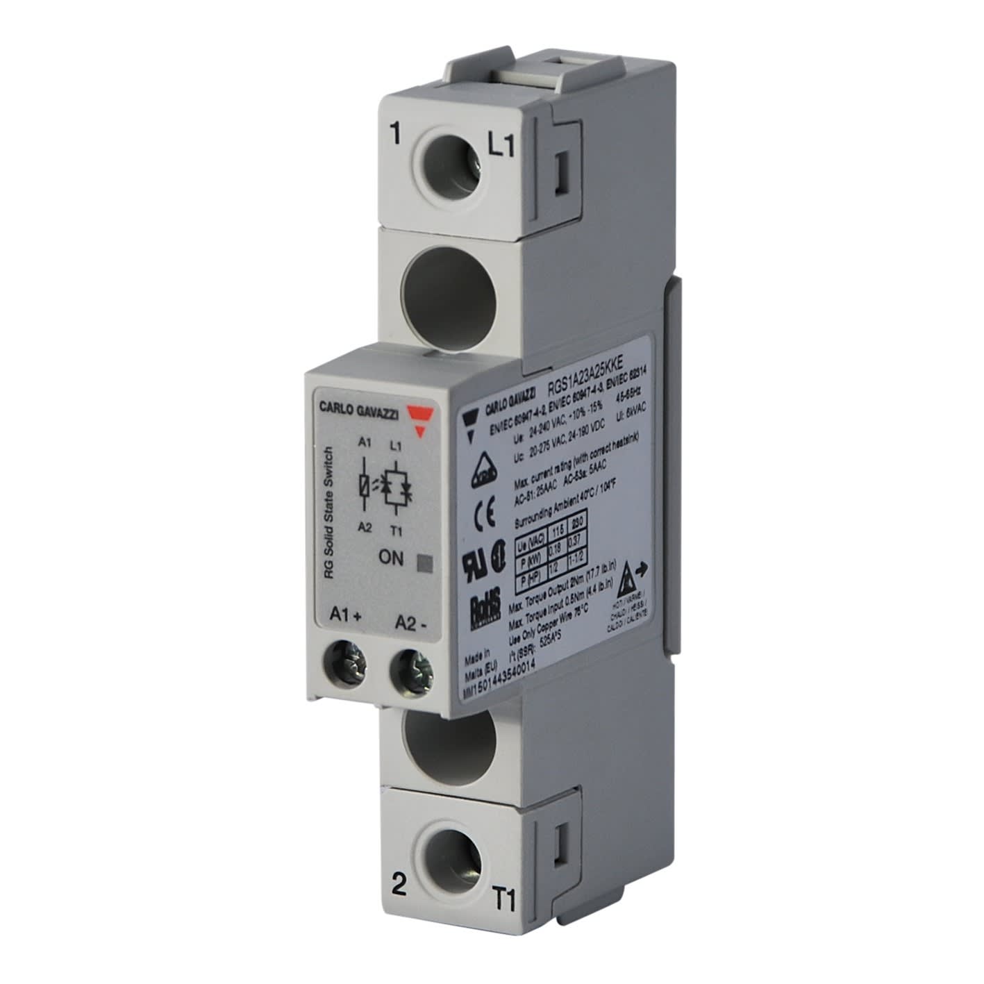 Carlo Gavazzi - Relais statique 1ph 600V cmd cc zero de tension 90A pad thermique