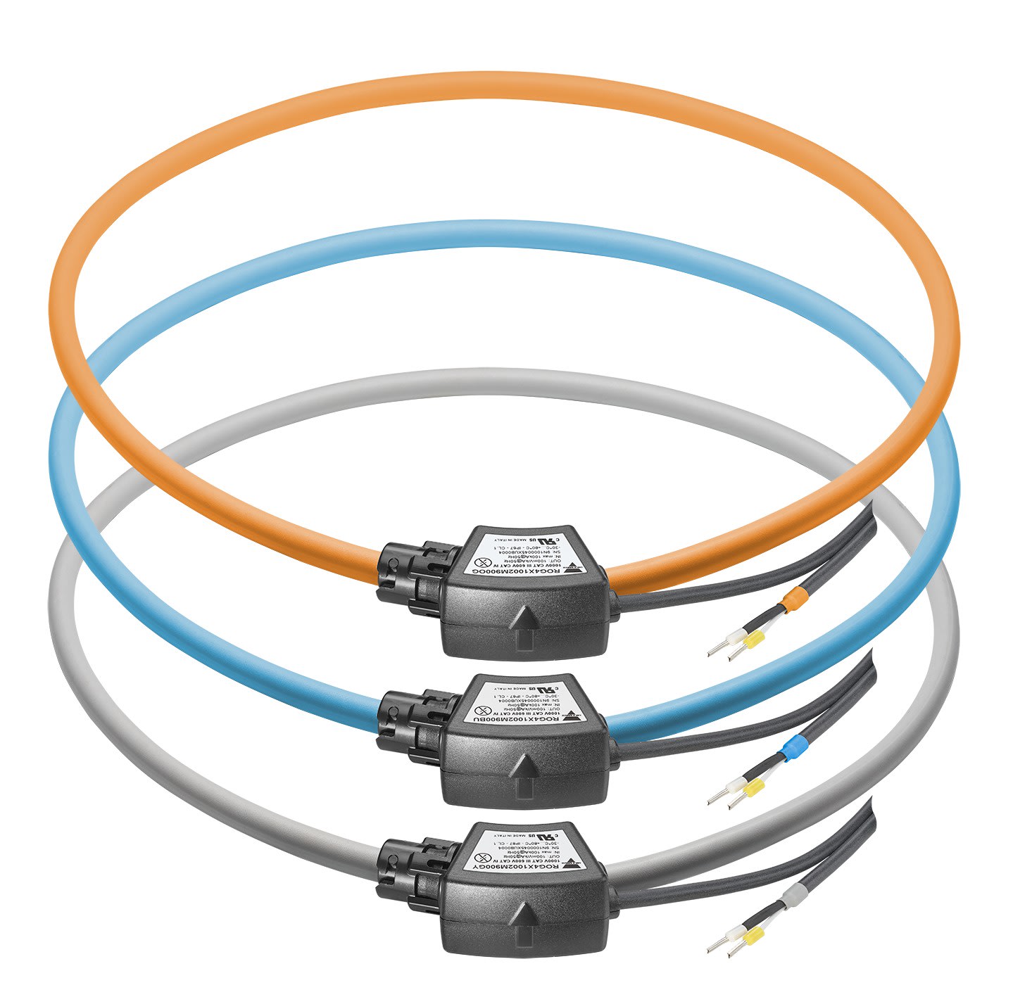 Compteur électrique triphasé à boucles de rogowski