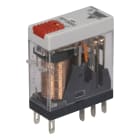 Carlo Gavazzi - Relais miniature 2RT 5A 24Vca - Bouton test + indicateur mécanique + LED Faston