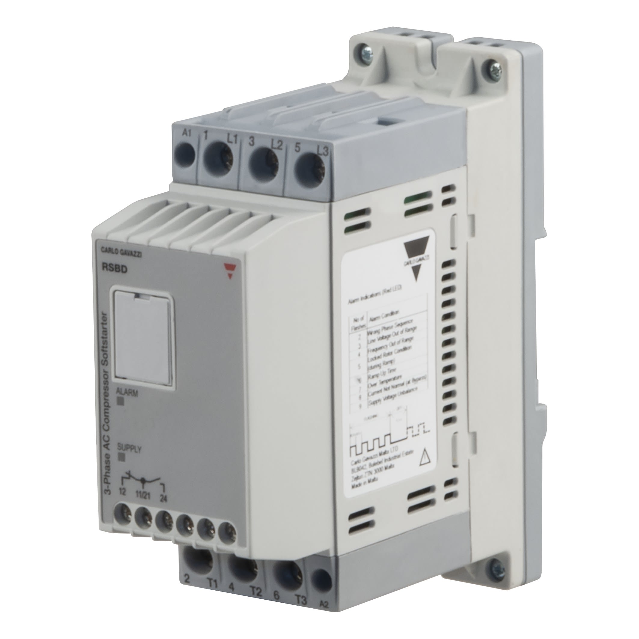 Carlo Gavazzi - Démarreur progressif 2ph compresseur 220/400V 32A 24V i/p+rly