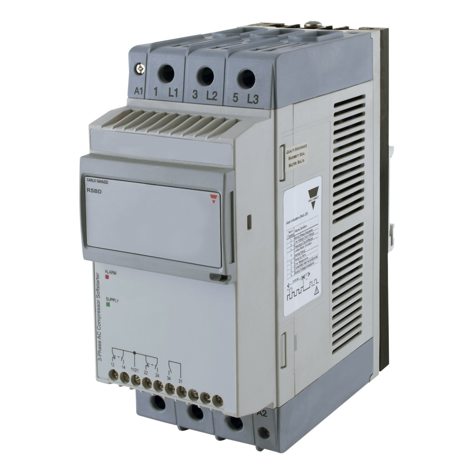 Carlo Gavazzi - Démarreur progressif 2ph compresseur 220-400V 70A 110-400V i/p+rly