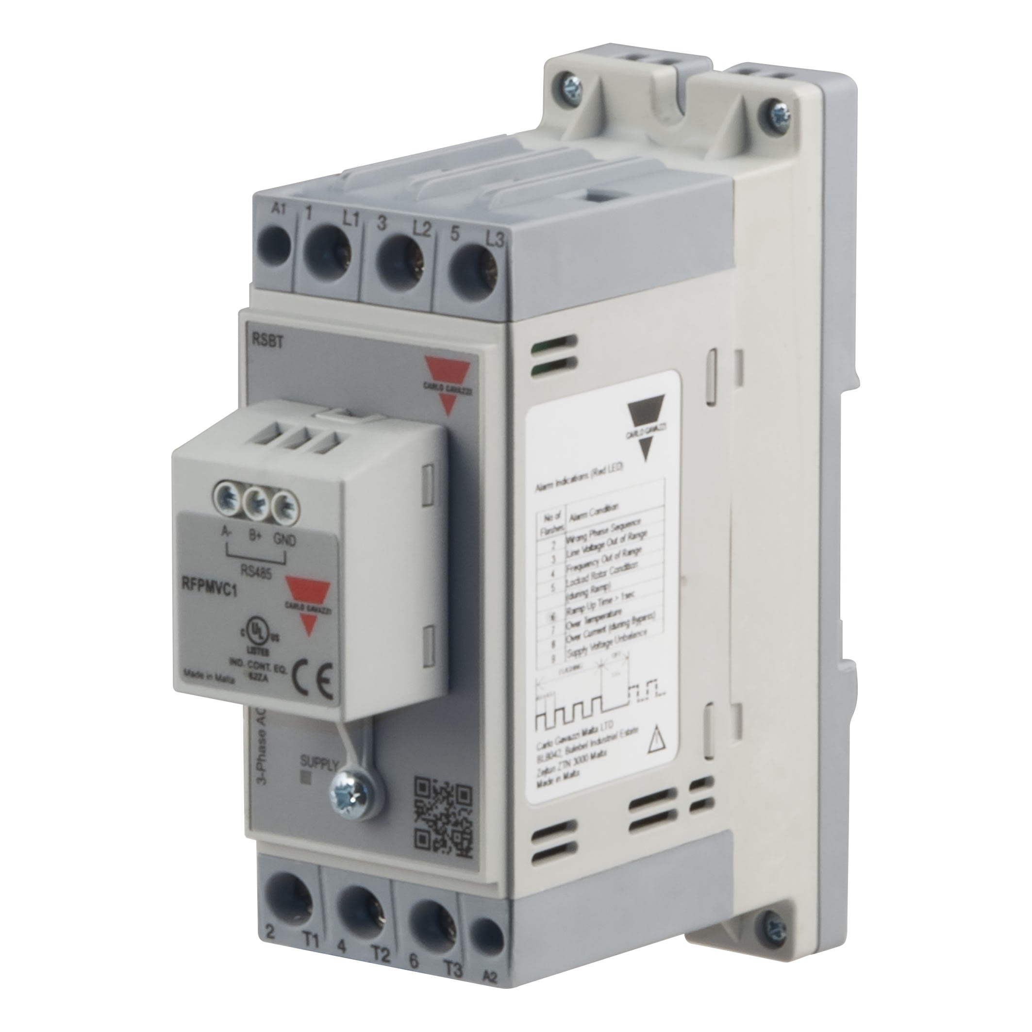 Carlo Gavazzi - Démarreur progressif pour compresseur 3PH 220-400V 16A Commande 24VCA/CC Modbus