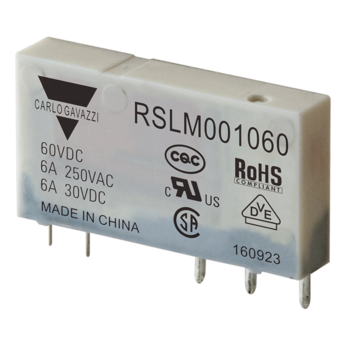 Carlo Gavazzi - Relais industriel électromécanique fin inverseur 6A 250Vca/30Vcc, bobine 60Vcc