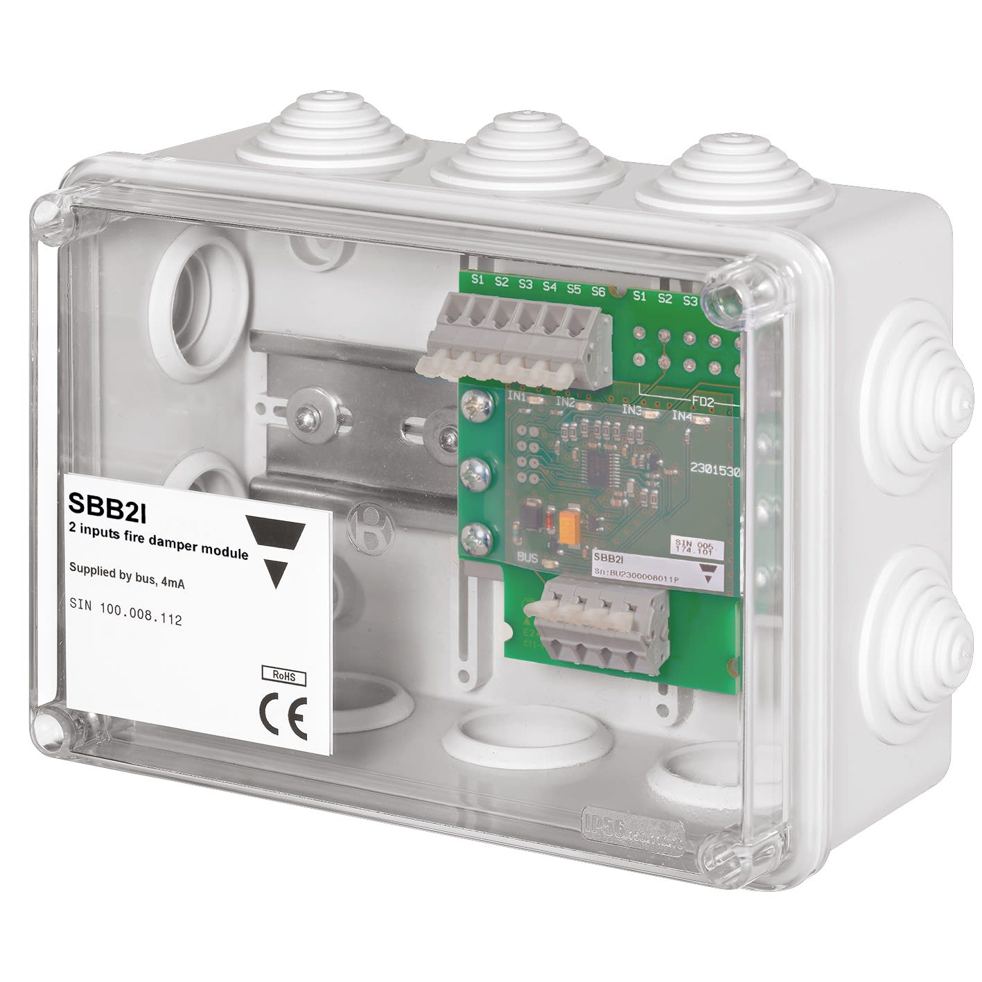 Carlo Gavazzi - Module Smart Dupline clapets coupe-feu à 2 entrées TOR