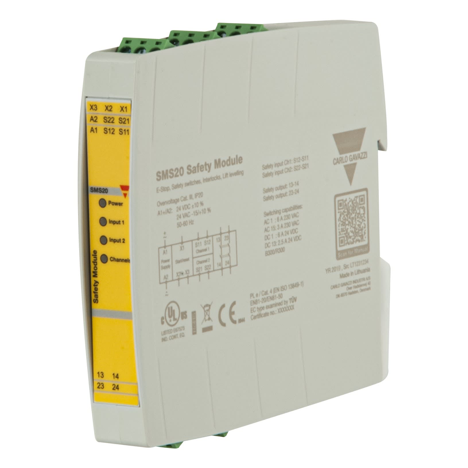 Carlo Gavazzi - Module de sécurité 2 sorties NO 24 VAC/VDC