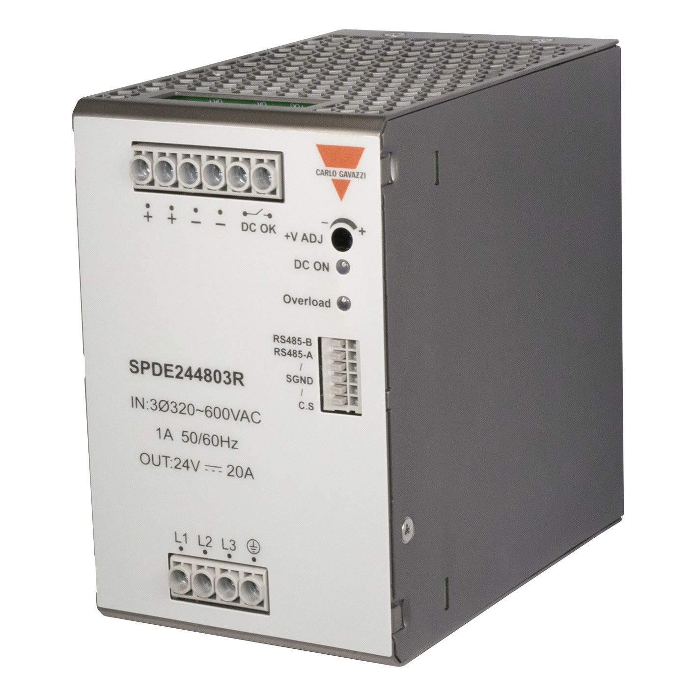Carlo Gavazzi - Alimentation tri a decoupage compacte 480W 48VCC standard rail DIN sortie relais