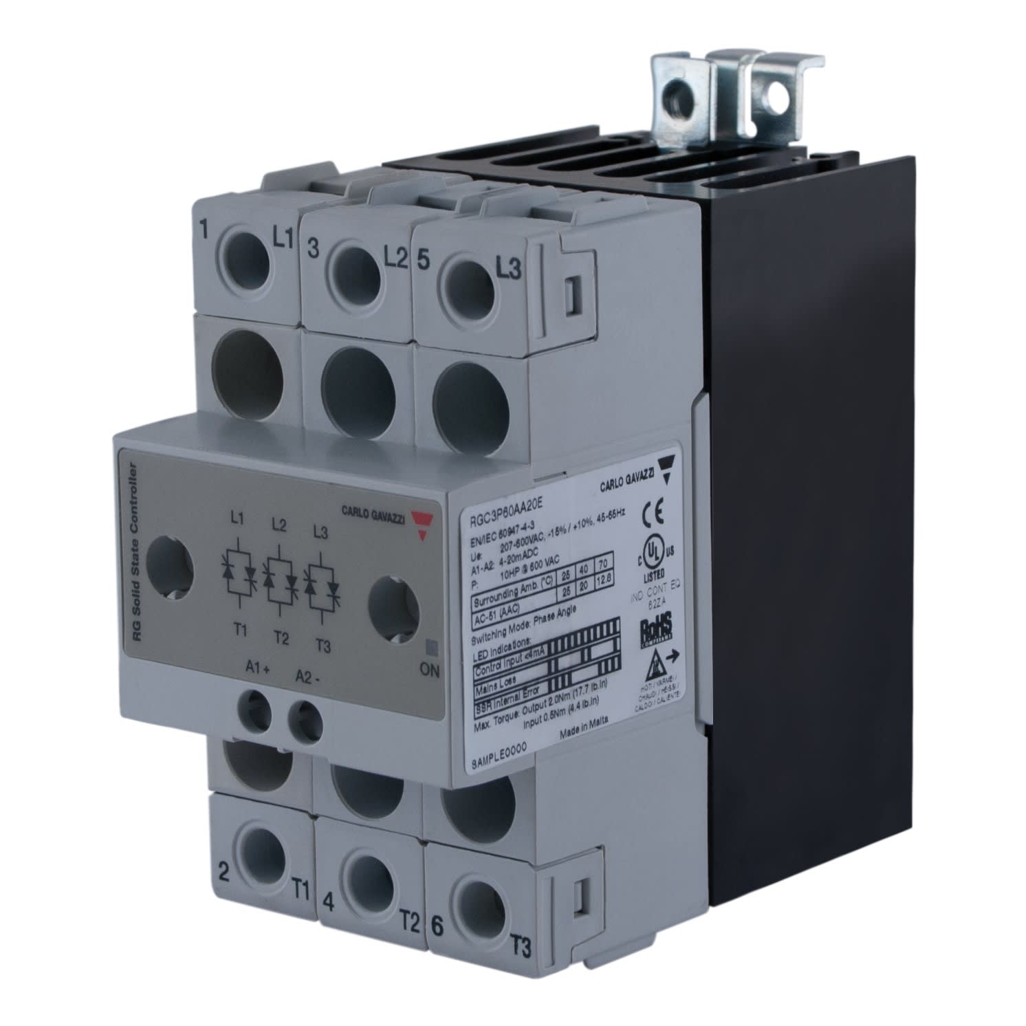 Carlo Gavazzi - Contacteur statique 3ph 600V cmd ana. (A) angle de phase 3x20A