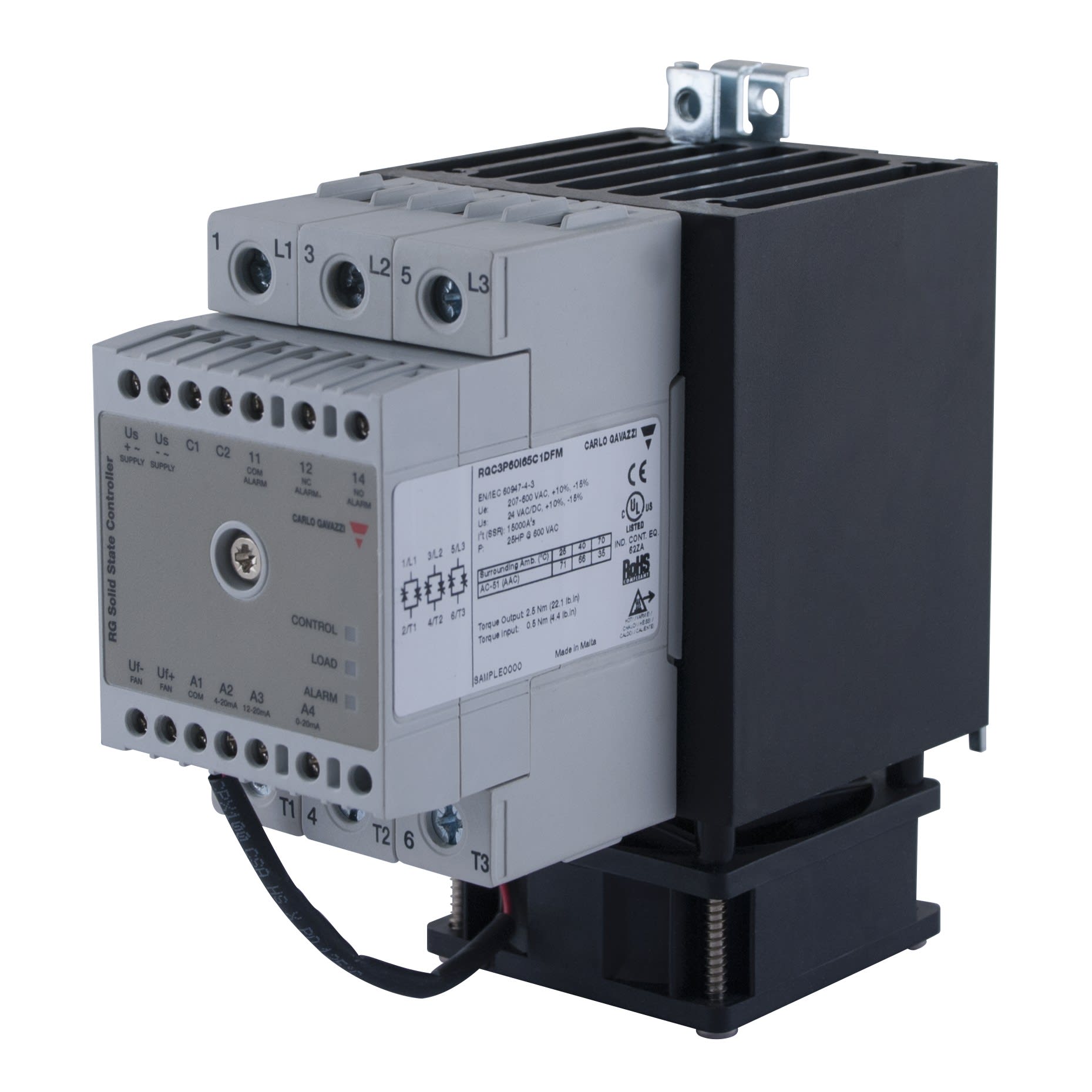 Carlo Gavazzi - Contacteur statique 3ph 600V cmd ana. (A) angle de phase 3x65A protection temp.