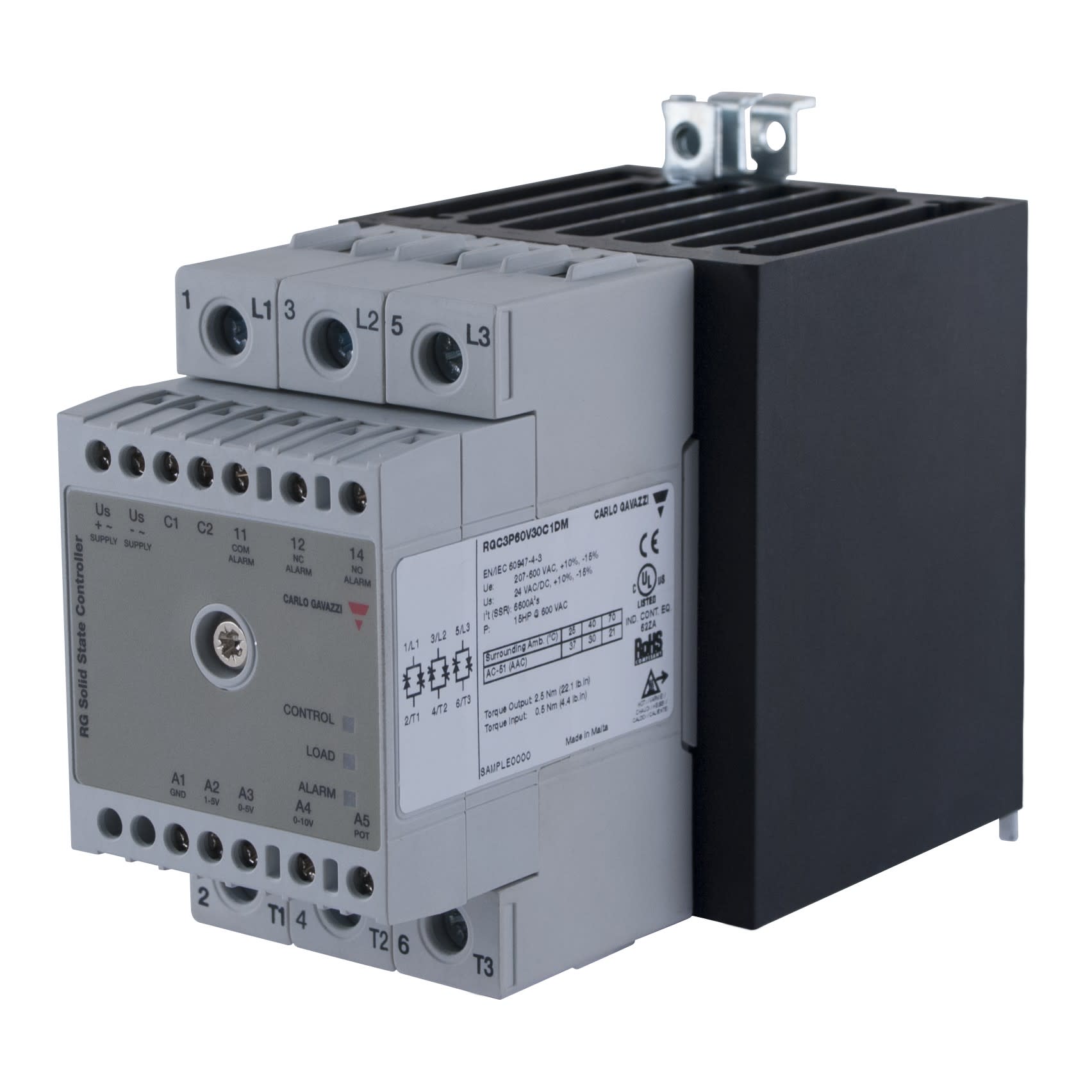 Carlo Gavazzi - Contacteur statique 3ph 600V cmd ana(V) proportionnel 1 cycle 3x30A ctrl charge