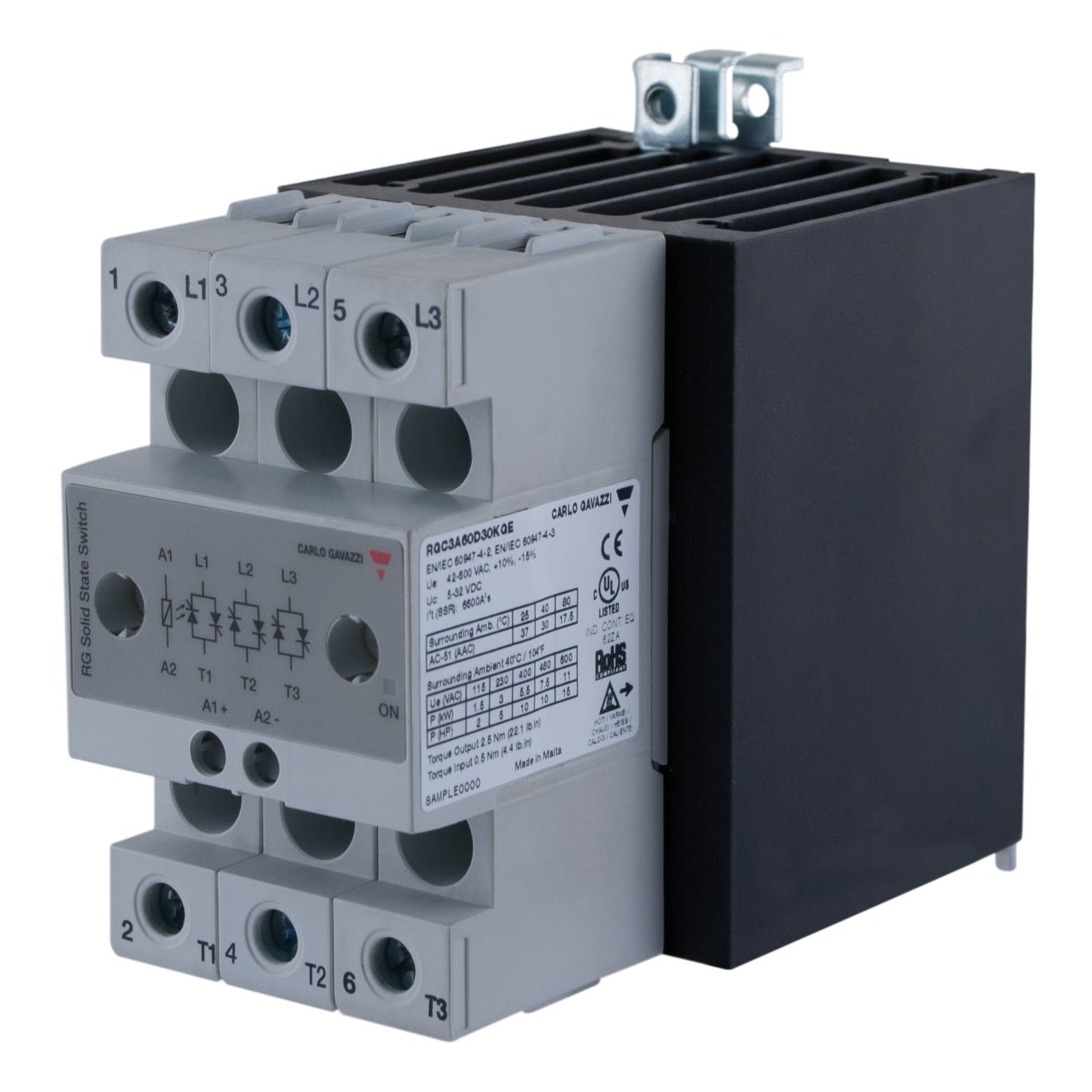 Carlo Gavazzi - Contacteur statique 3ph 600V cmd cc zero de tension 3x30A