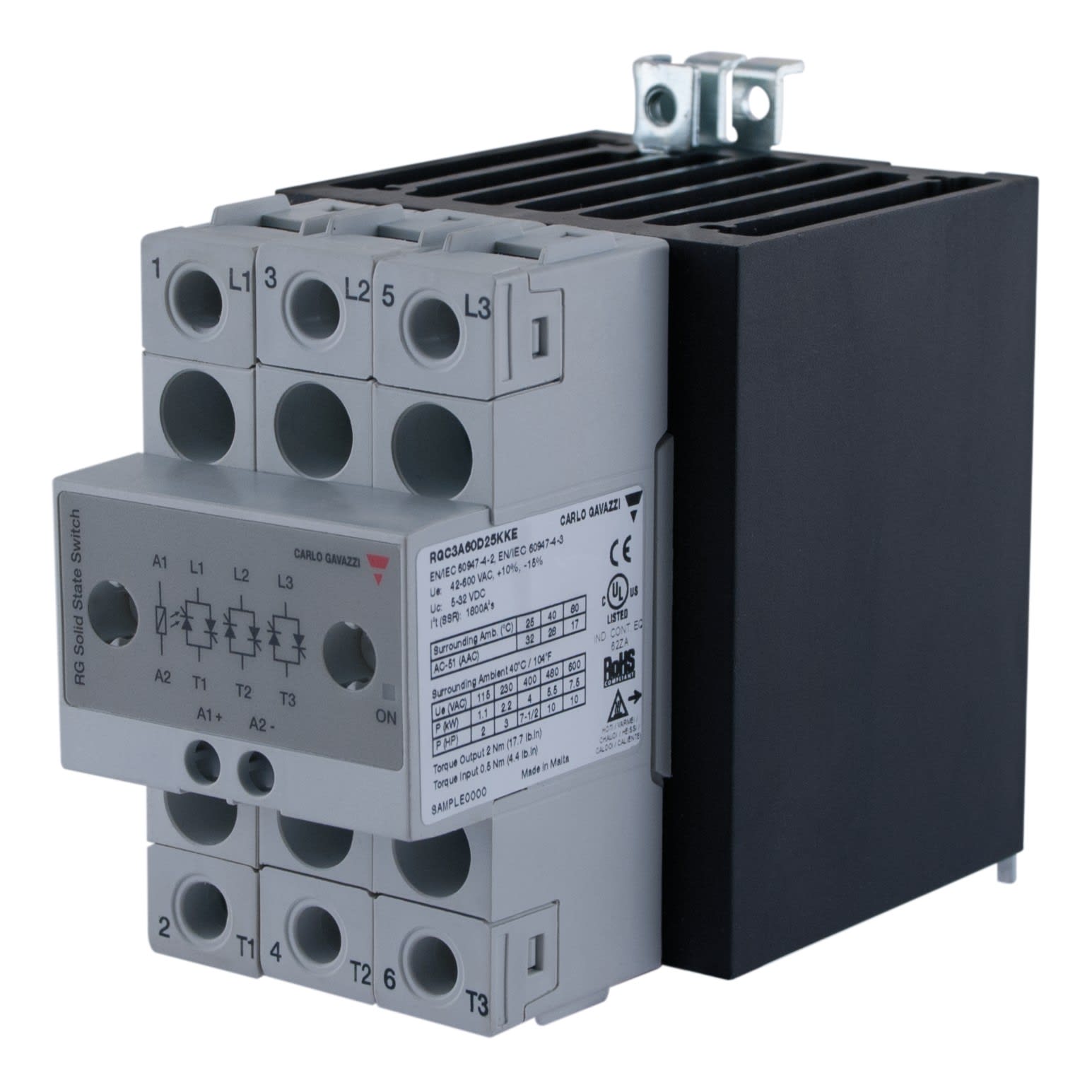 Carlo Gavazzi - Contacteur statique 3ph 600V cmd ca zero de tension 3x25A