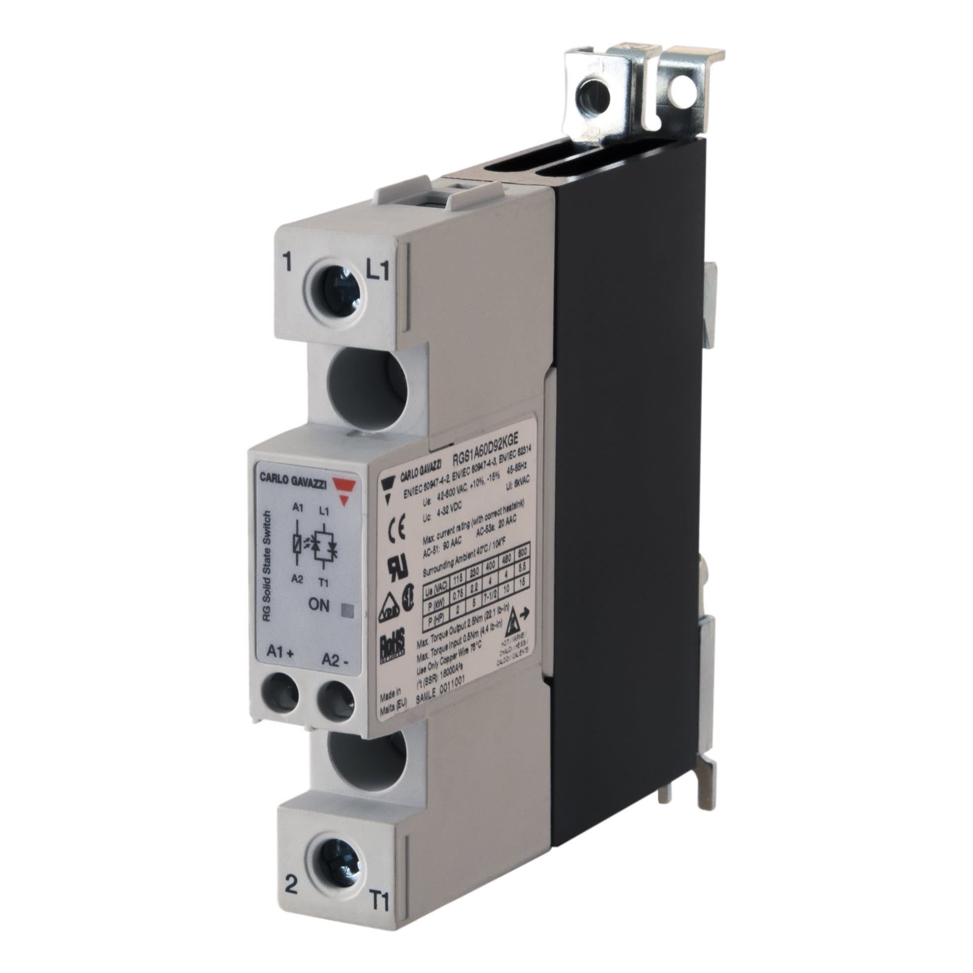 Carlo Gavazzi - Contacteur statique 1ph 600Vca cmd CC zero de tension 30A bornes Visse / Cage