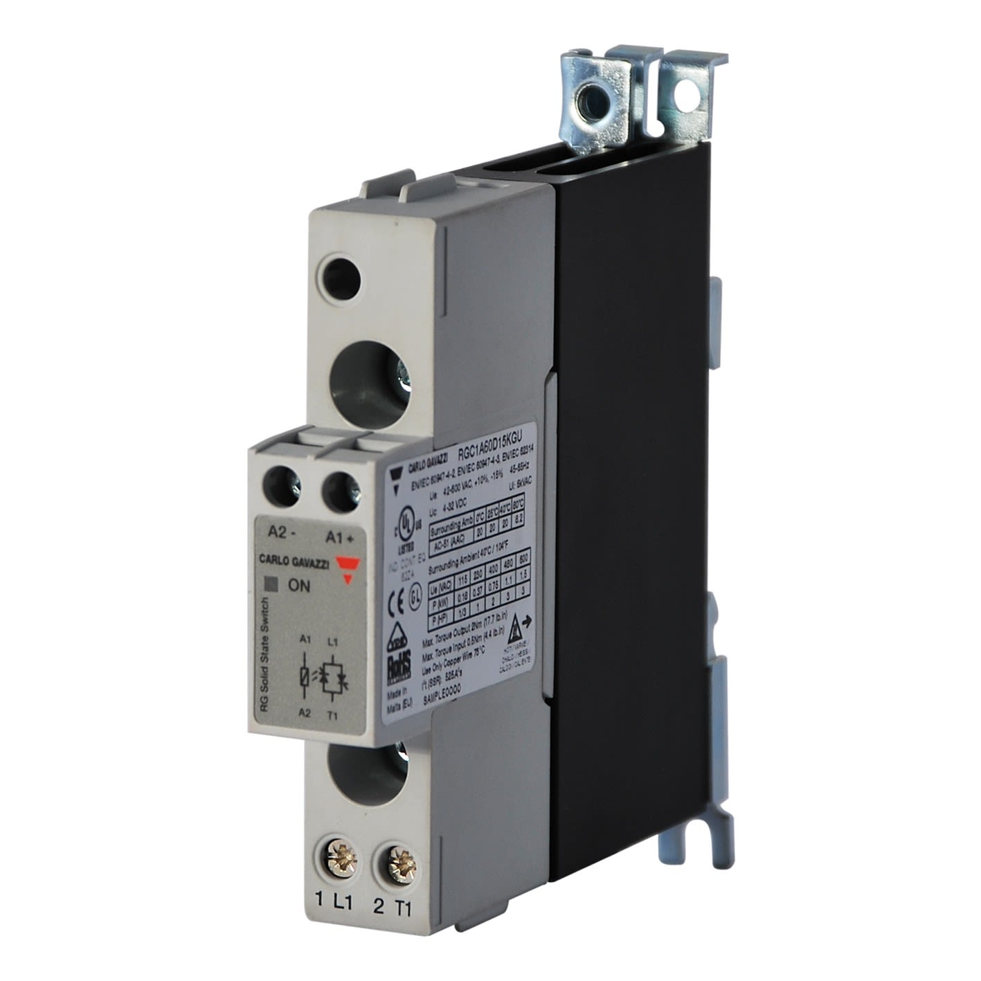 Carlo Gavazzi - Relais statique 1Ph 20A 600Vac -commutation instantanée - Cde : 4-32Vcc KGU