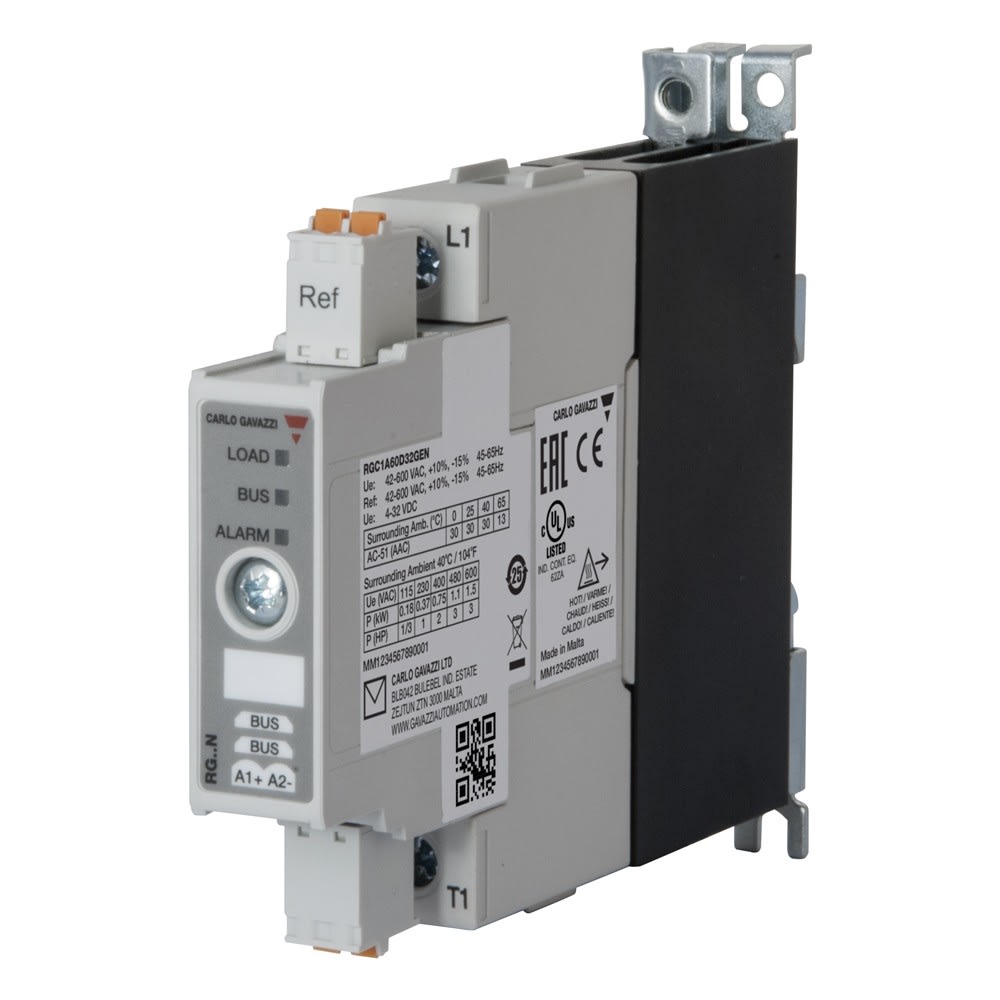 Carlo Gavazzi - Relais statique 1ph 600Vca cmd 37A zéro de tension cde 4-32Vcc intégration NRG