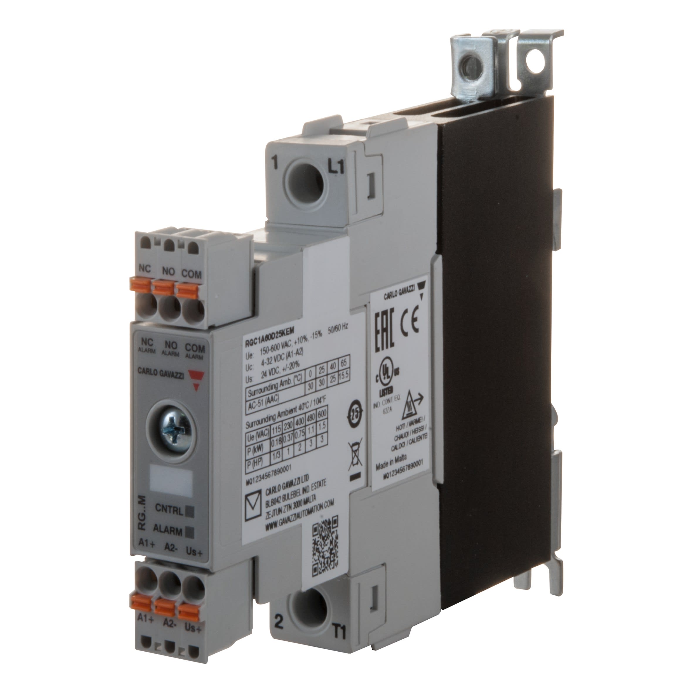 Carlo Gavazzi - Contacteur statique 1ph 600Vca cmd CC zero de tension 20A surveillance intégrée