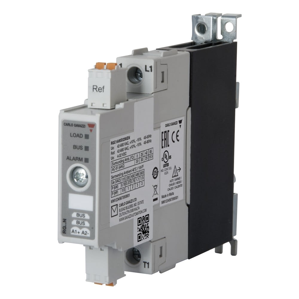 Carlo Gavazzi - Relais statique 1ph 600Vca cmd 25A zéro de tension cde 4-32Vcc intégration NRG