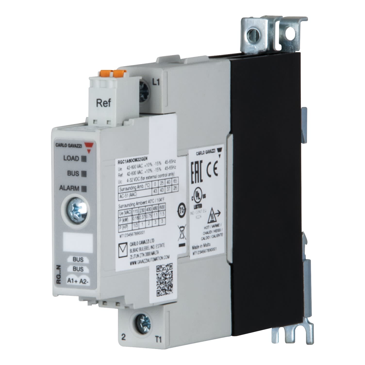 Carlo Gavazzi - Relais statique 1ph 600Vca cmd 40A CC zéro tension Contrôle via interface NRGC