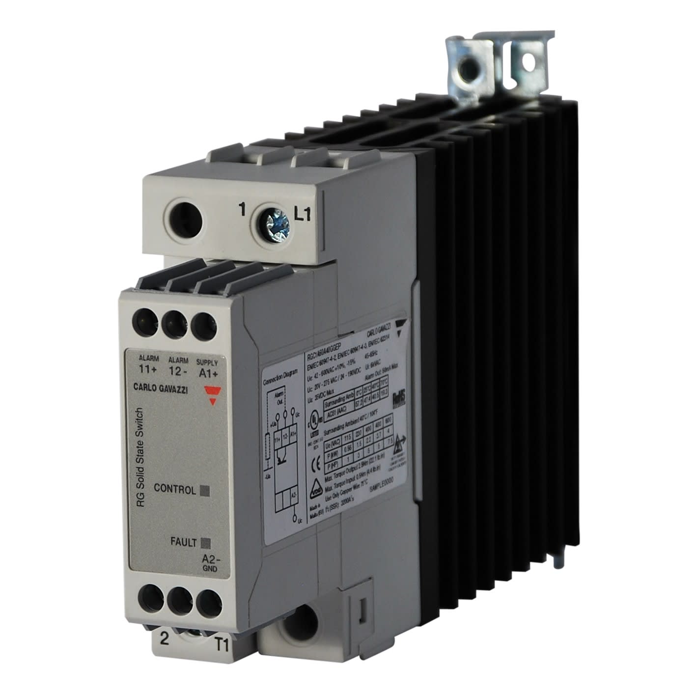 Carlo Gavazzi - Contacteur statique 1ph cmd ca zero de tension 600V 43A protection temp.