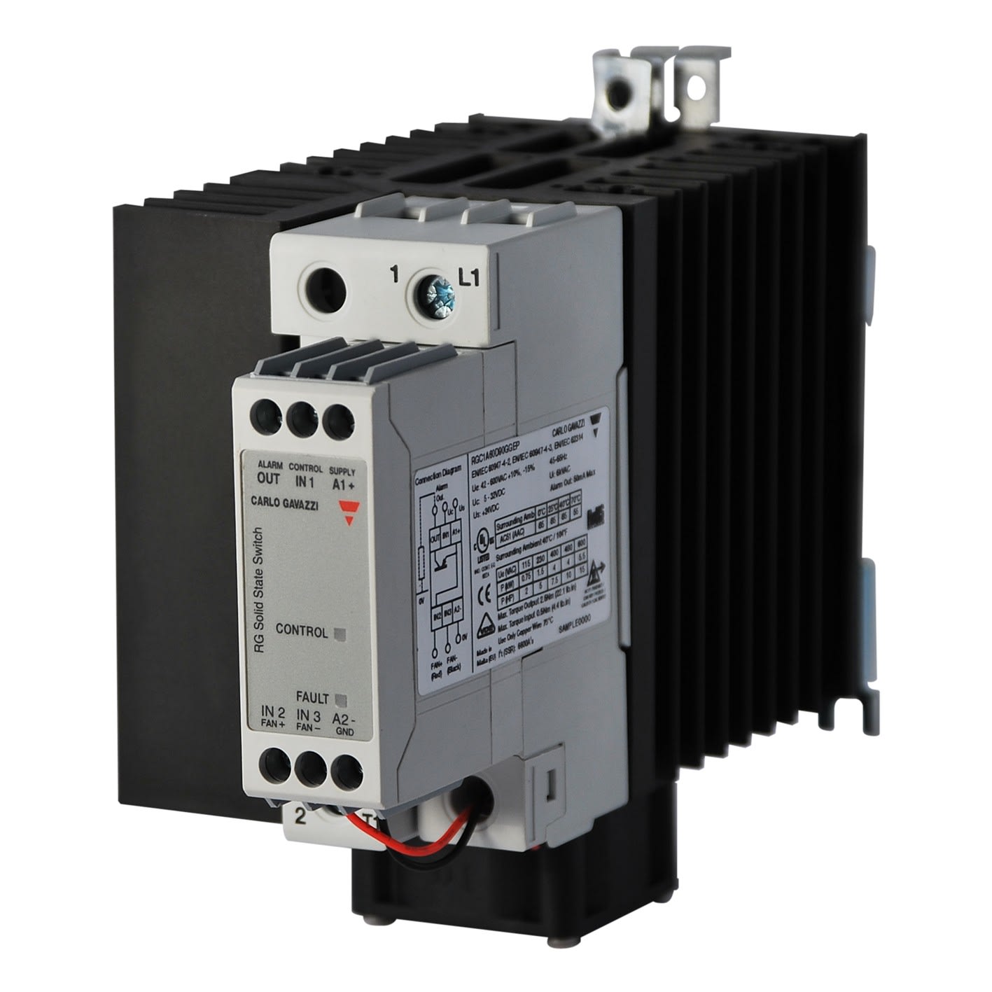 Carlo Gavazzi - Contacteur statique 1ph 600V cmd cc zero de tension 85A protection temp.