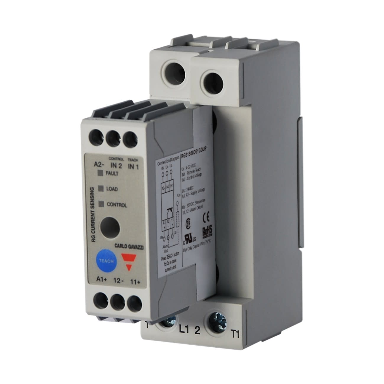 Carlo Gavazzi - Relais statique 1ph cmd cc zero de tension 600V 65A sns 1200Vp contrôle courant