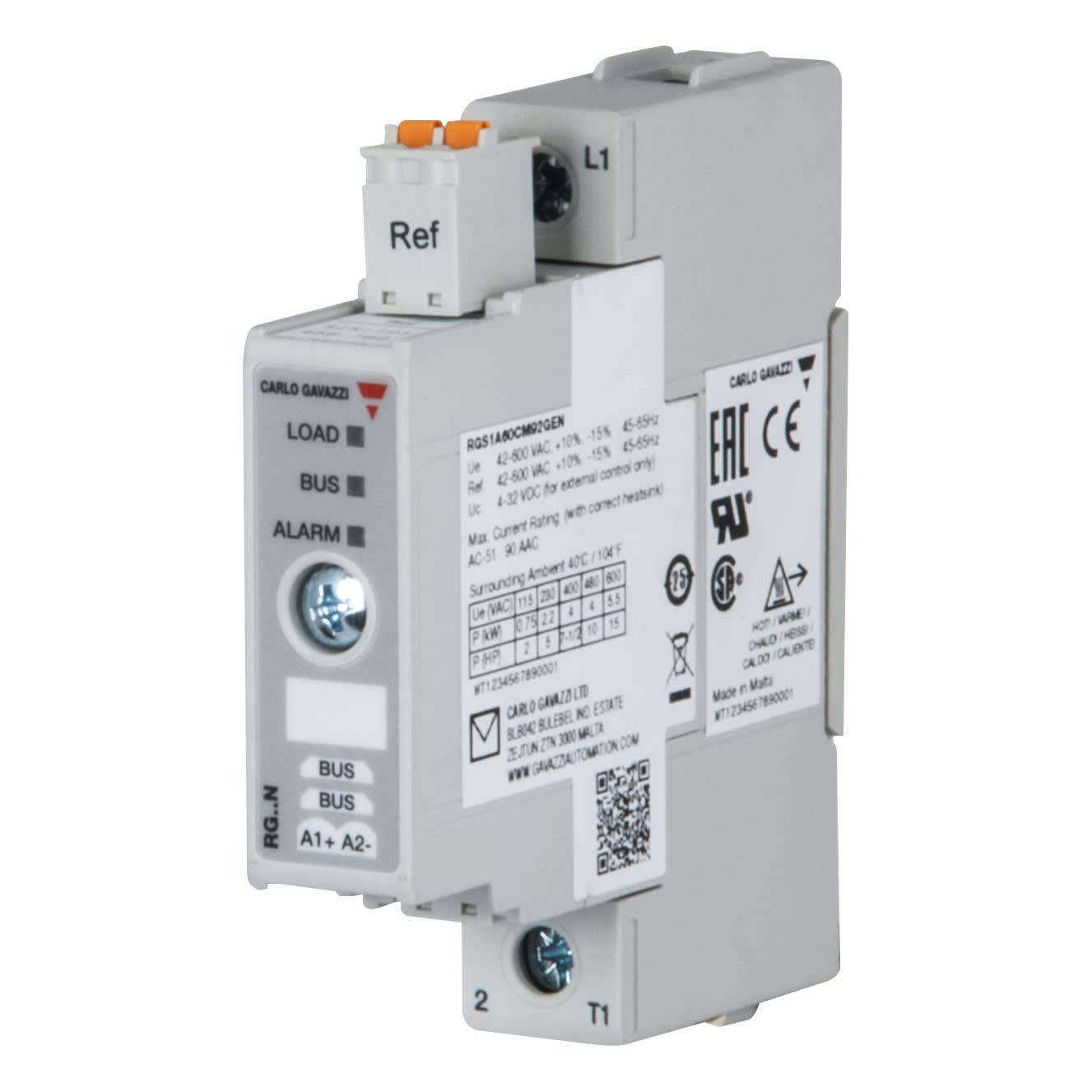Carlo Gavazzi - Contacteur statique 1ph 600Vca cmd Modbus 90A intégration NRG