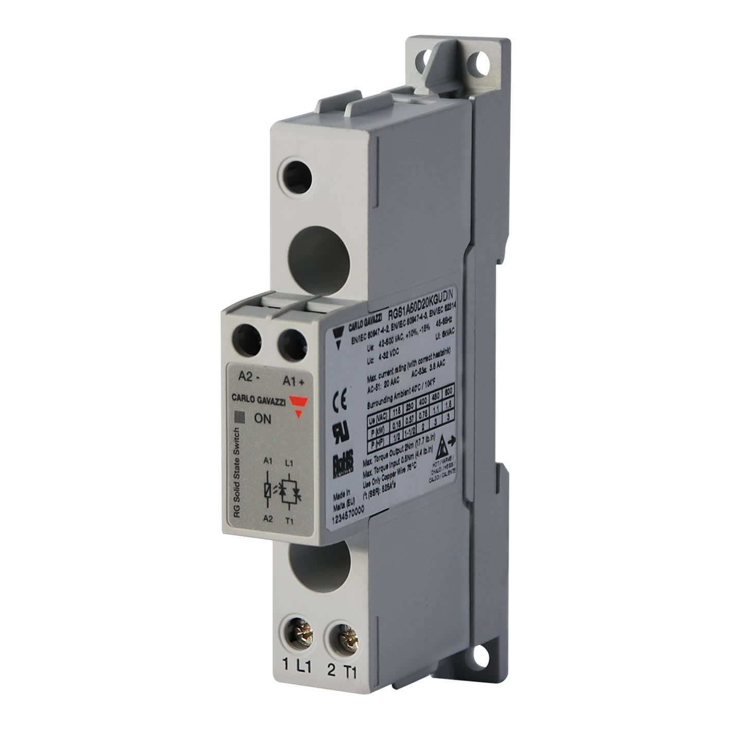 Carlo Gavazzi - Relais statique 1ph 600V cmd cc zero de tension 10A DIN
