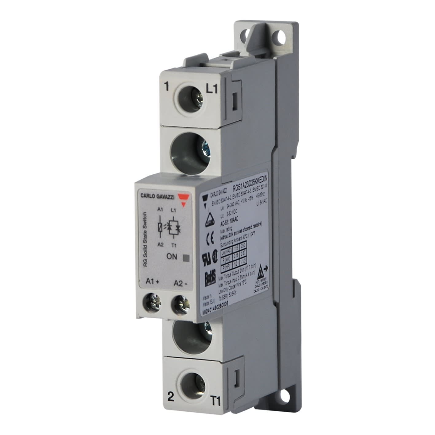 Carlo Gavazzi - Relais statique 1ph 600V cmd ca zero de tension 10A DIN