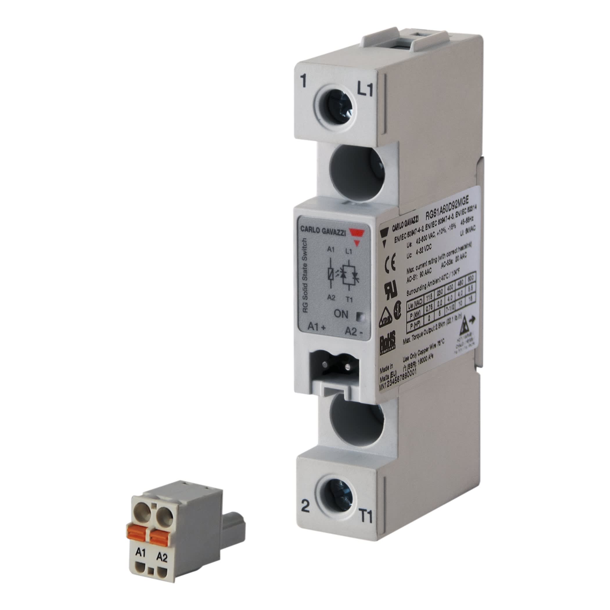 Carlo Gavazzi - Relais statique 1ph 600V cmd cc zero de tension 90A haut I2t/pad thermique
