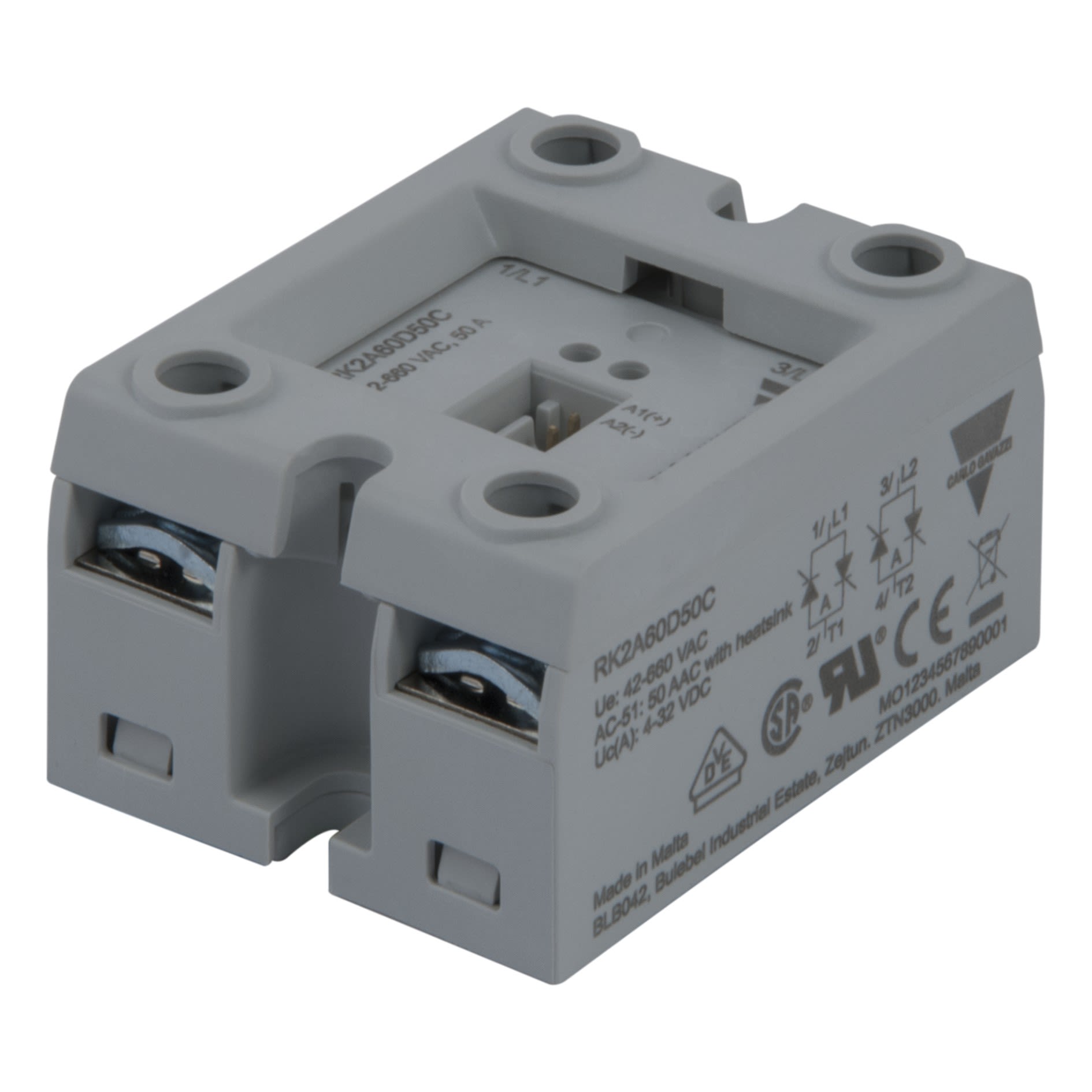 Carlo Gavazzi - Relais statique 2p-1x in cc-zc 600V 50A-connecteur