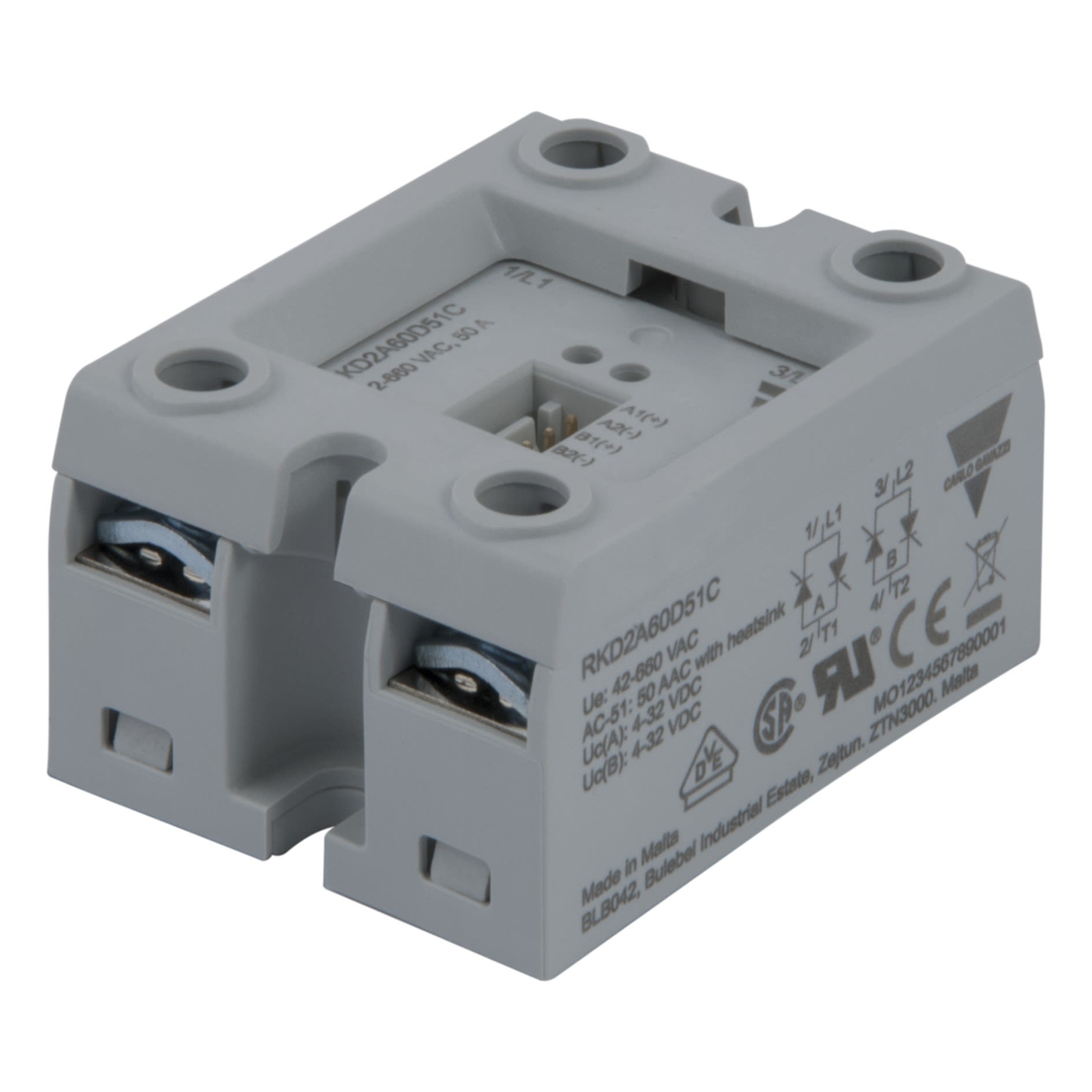 Carlo Gavazzi - Relais statique 2p-2x in cc-zc 600V 50A-connecteur