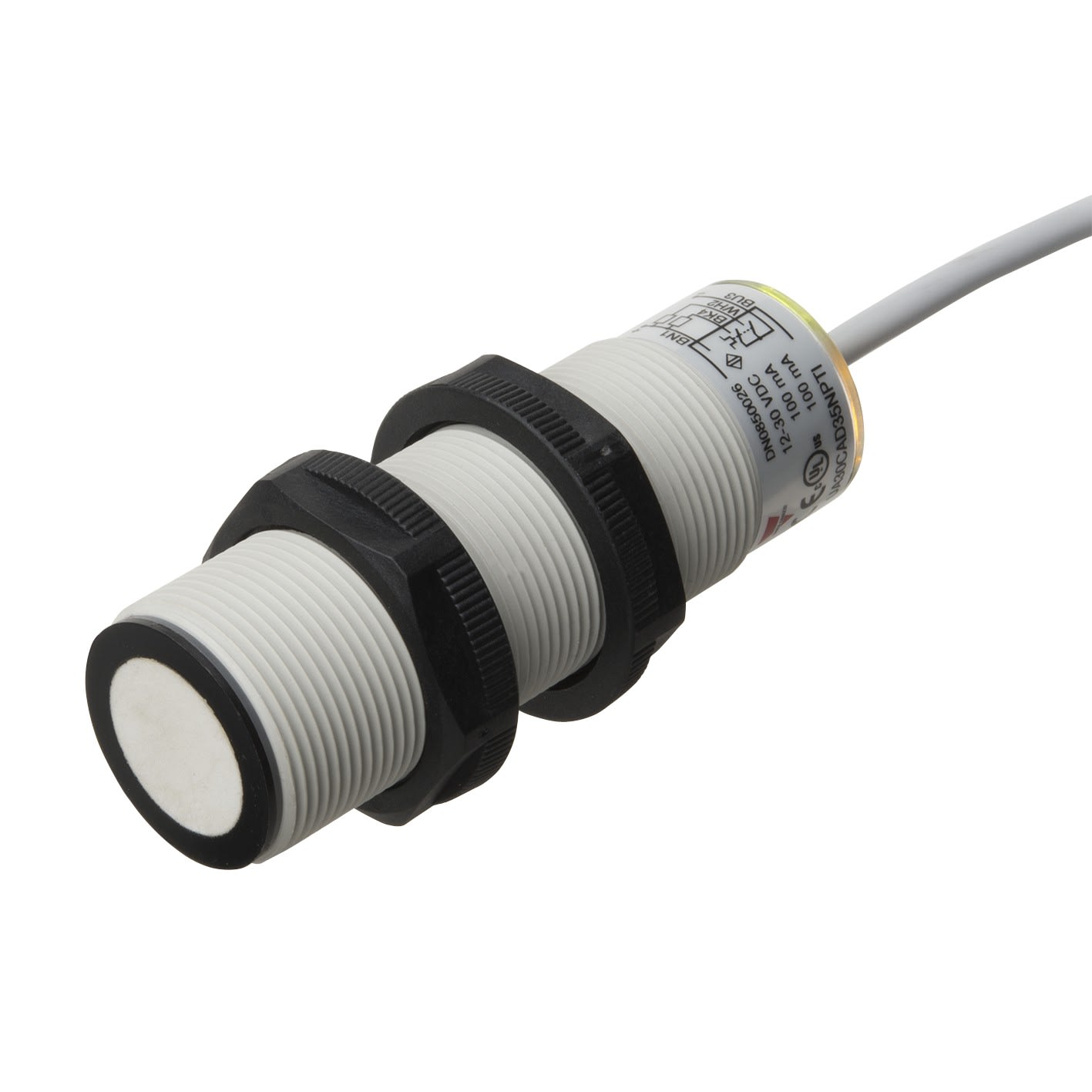Carlo Gavazzi - Détecteur ultrasons M30 2 sorties PNP-Dist 250-3500mm-15 à 30vcc-Câble 2m