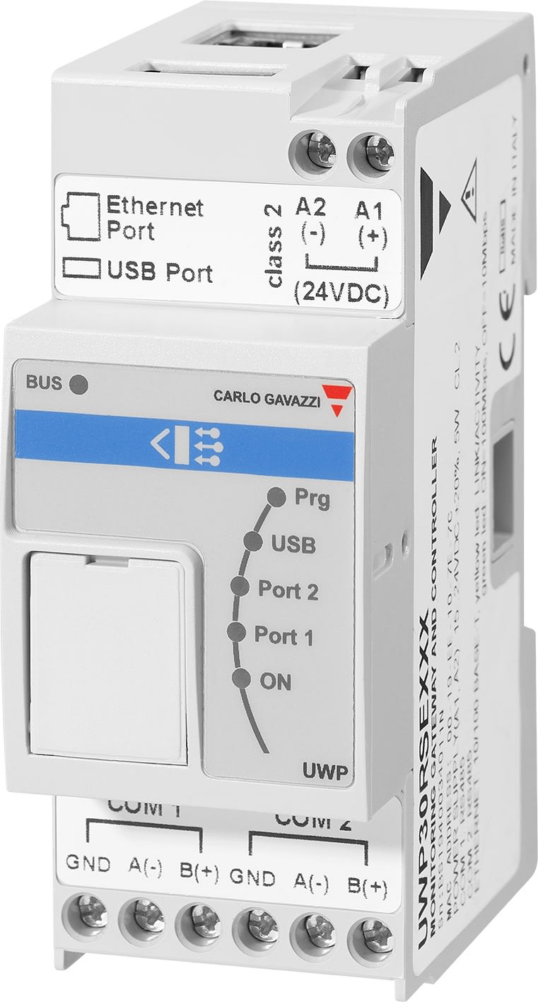 Carlo Gavazzi - Plateforme Web universelle UWP3 application énergie, BACNET 24vdc CYBER SECURITE