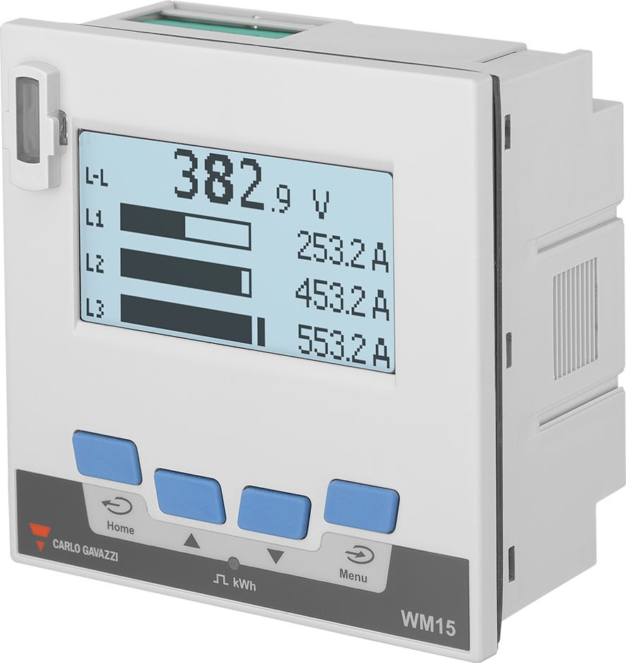 Carlo Gavazzi - Analyseur énergie 96x96 3ph entrée TI 5A, sortie statique et RS485 Modbus