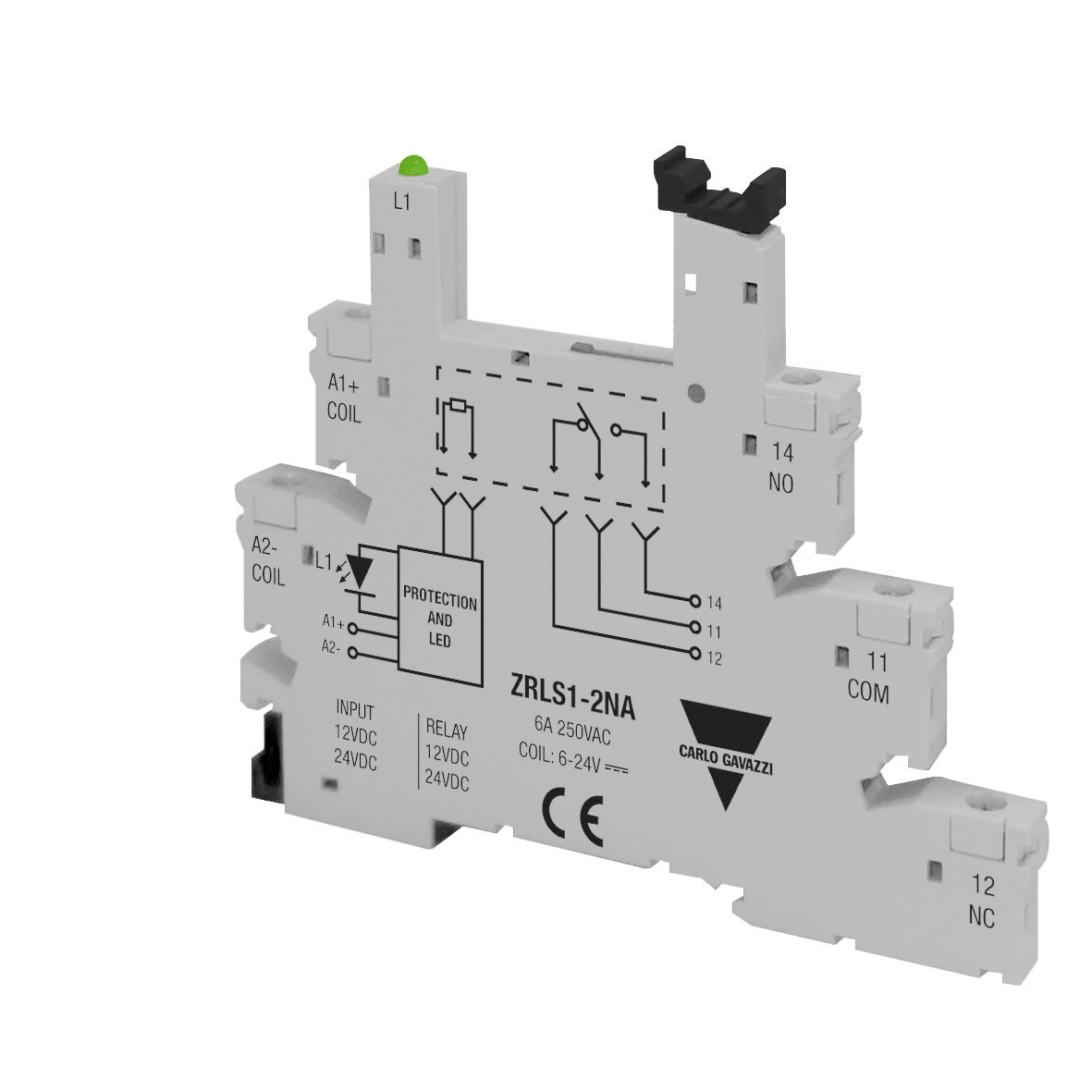 Carlo Gavazzi - Socle Rail DIN pour relais fin RSLM 220/240 Vca/cc bornes à vis