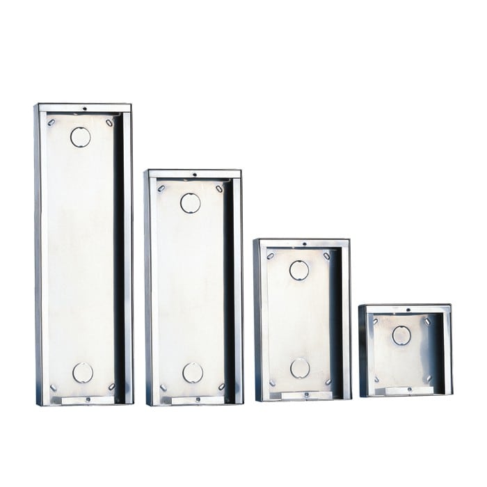 Comelit - Série Powercom - Boîtier mural acier inox 4 modules 249x213x32,5 mm
