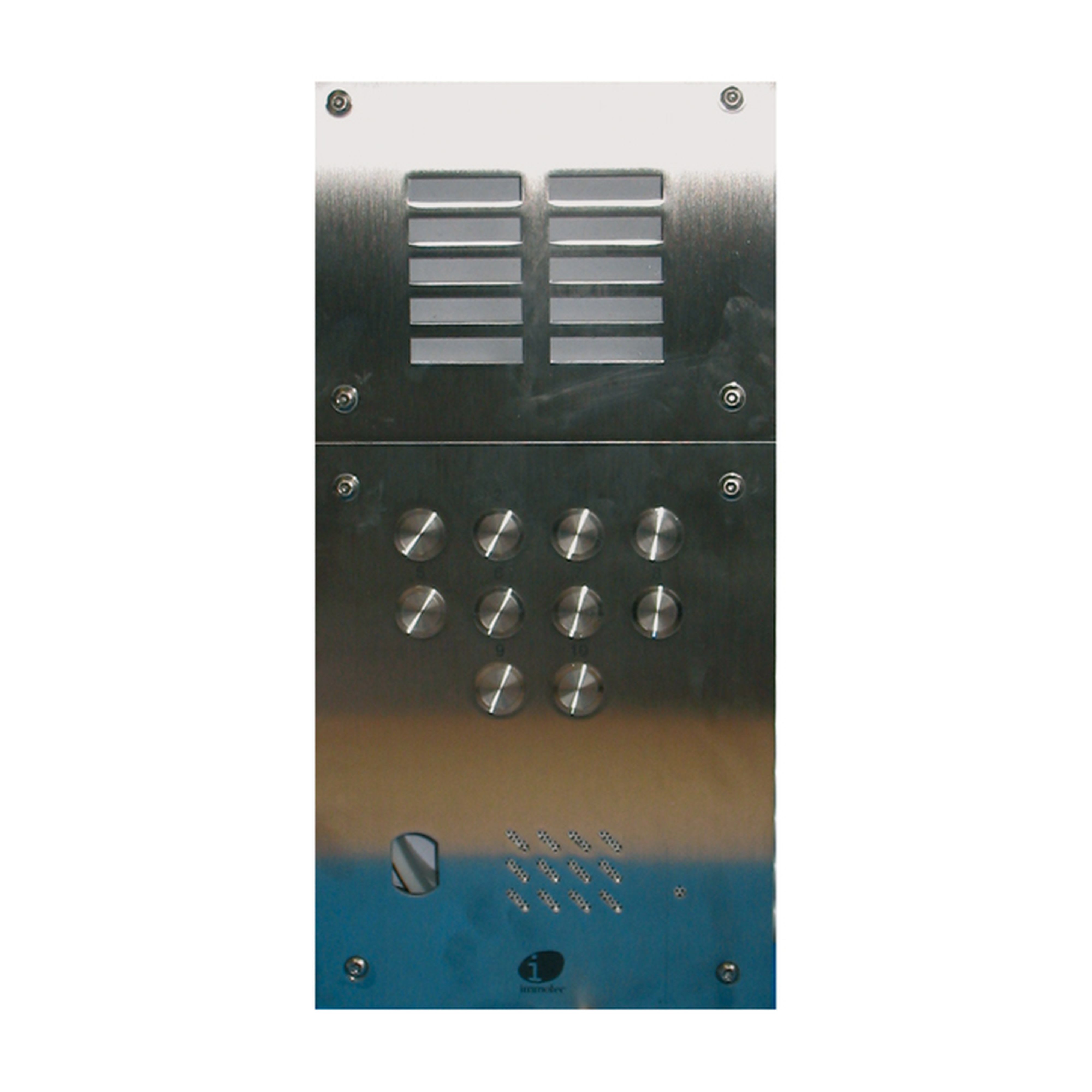 Comelit - Platine inox 6 BP  180 x 340 mm