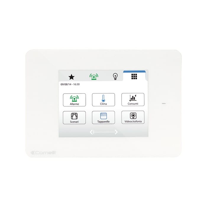 Comelit - Série Minitouch - Superviseur tactile 3,5" blanc, domotique SimpleHome, RFID