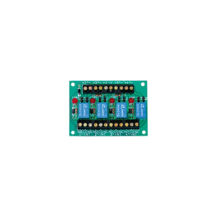 Comelit - Carte 4 relais faible consommation 12 VCC 23 mA, contacts 1 A NC/NO, 77x55x20 mm