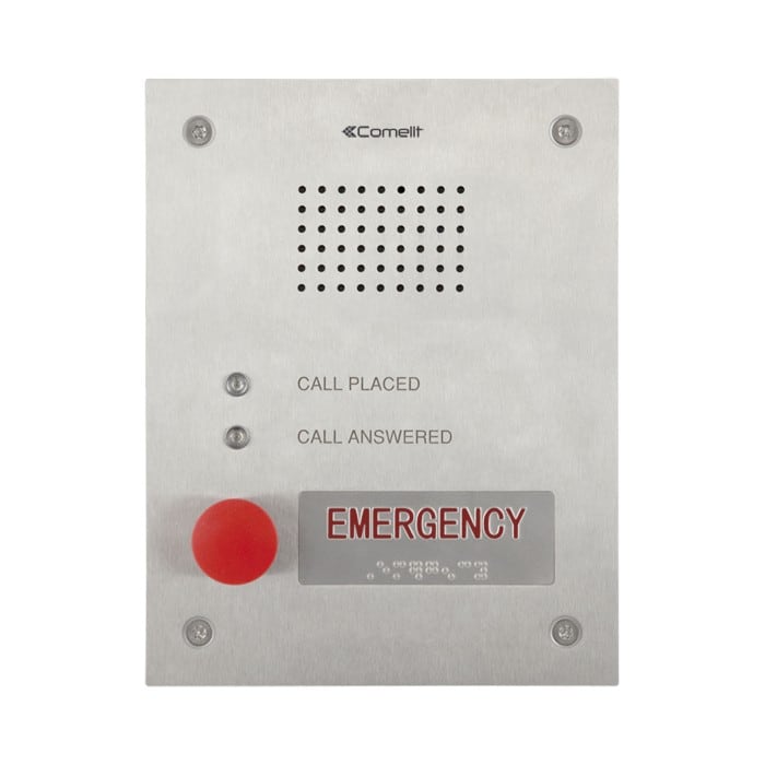 Comelit - Série Urgence - Bouton audio inox encastré, 1 bouton braille, module 1682 inclus