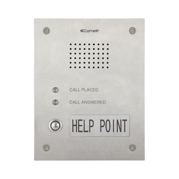 Comelit - Série Urgence - Poste audio encastré inox, 1 bouton, audio PoE, LED appel