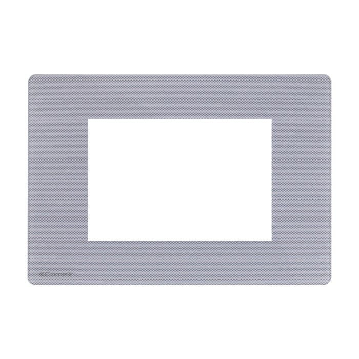 Comelit - Série One - Plaque gris perle 3 modules, compatible Vimar Eikon