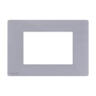 Comelit - Série One - Plaque gris perle 3 modules, compatible Vimar Eikon