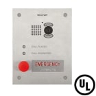 Comelit - Série Urgence - Interphone vidéo encastré inox, 1 bouton braille, PoE, LED