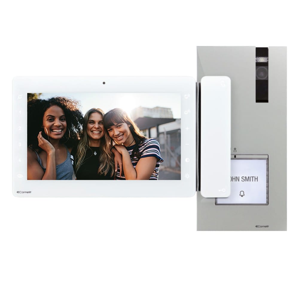 Comelit - Kit vidéo 1 appel comprenant la platine Quadra + le moniteur Maxi BM. Compatible