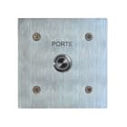 Comelit - Poussoir inox lumineux C/NO/NF monté sur façade 100 x 100 gravée porte