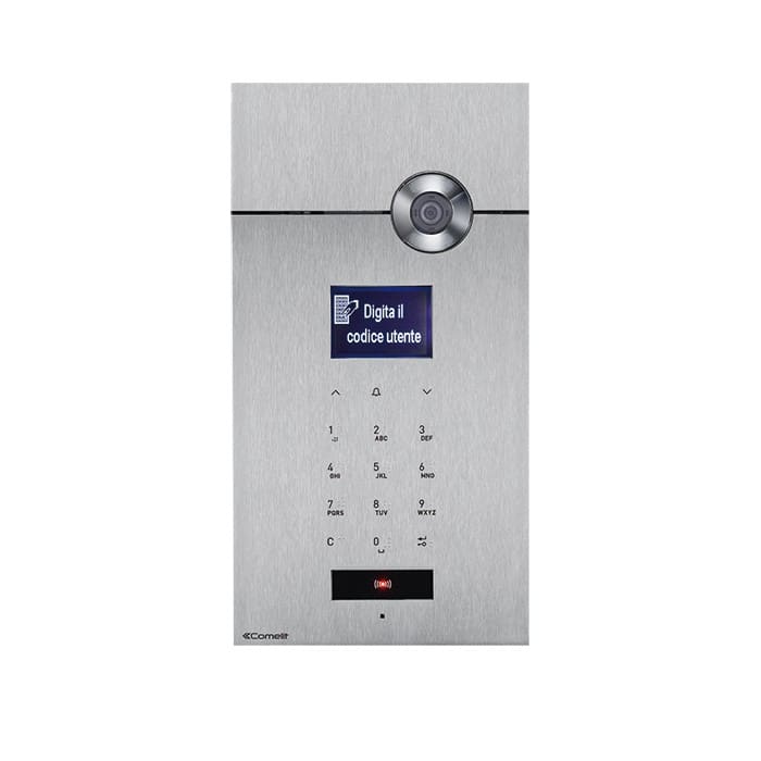 Comelit - Série 3one6 - Platine vidéo inox AISI 316 encastrée, 15 boutons, LCD, braille
