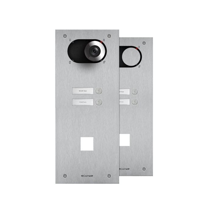 Comelit - Série Switch - Face avant 2 boutons, trou 40x40 mm, contrôle d?accès, AISI 316