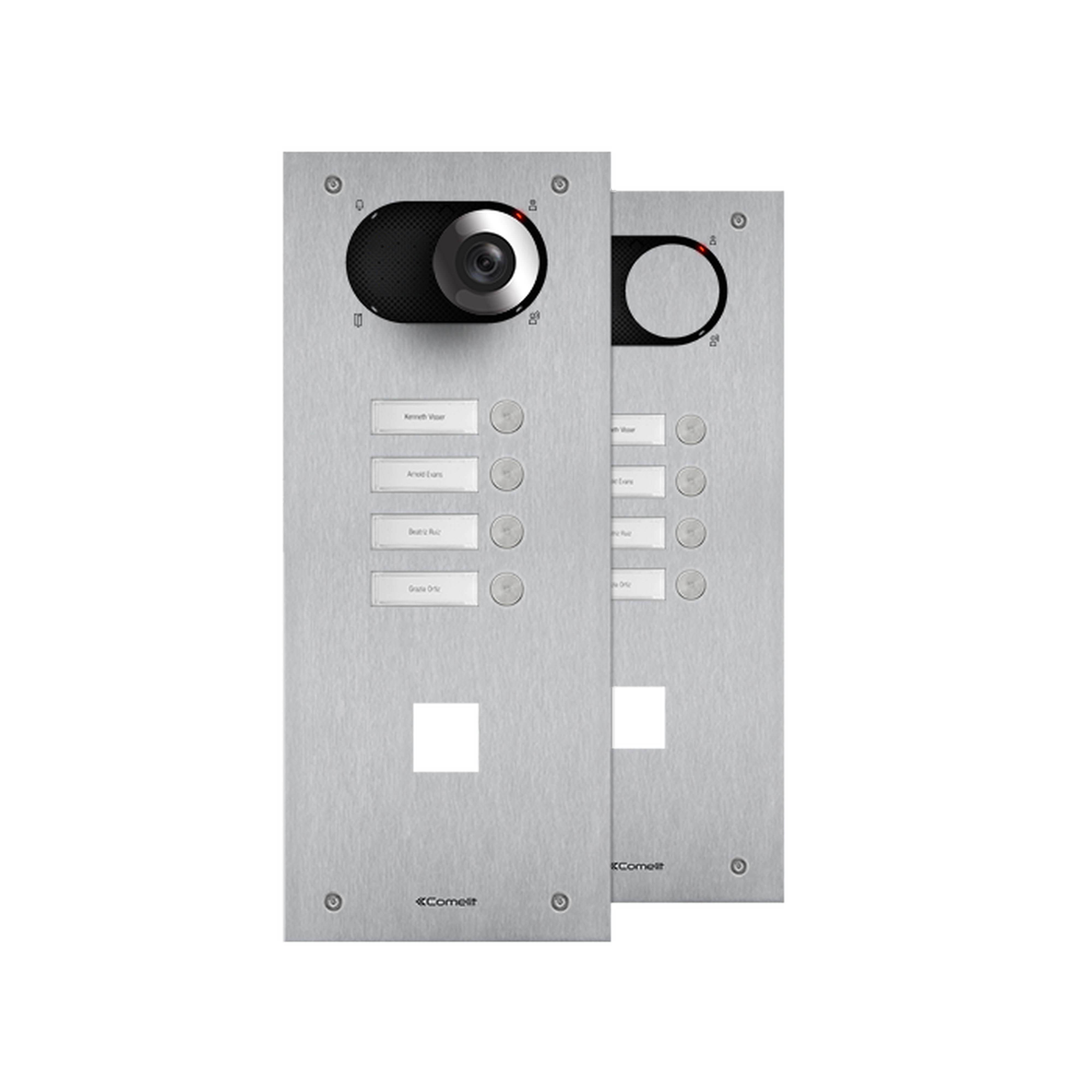 Comelit - Façade Switch 4 boutons, prédisposée tête de lecture Vigik plate