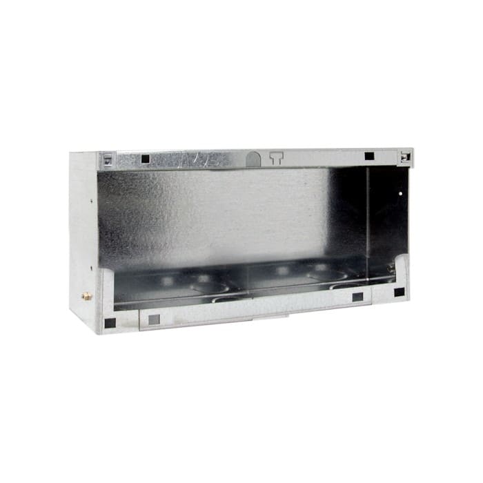 Comelit - Série Switch - Boîtier encastré acier 3 colonnes boutons, 276.9x110.5x55mm
