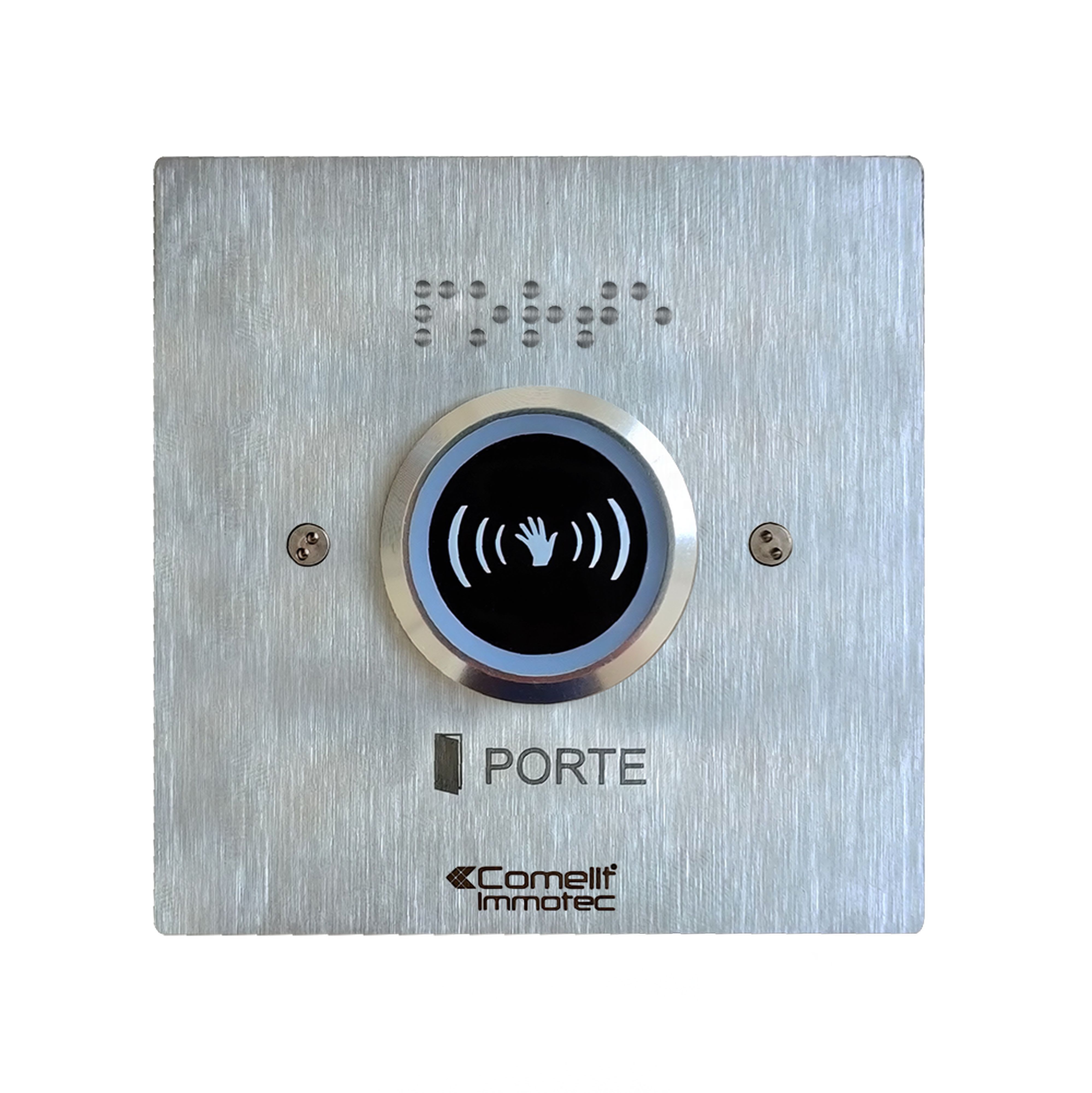 Comelit - Bouton Infrarouge lumineux monté sur facade inox 100x100mm pour pot diam60